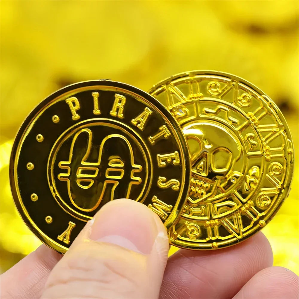 20/50/100pcs Retro Pirate Coin Party Supplies Gift Kids Favor Birthday Toys Halloween Decor Fake Treasure Plastic Game Coin