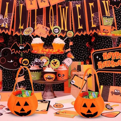 1/3/5/10Pcs Halloween Pumpkin Bags Handheld Non-woven Fabric Bags Candy Bags Halloween Party Supplies Makeup and Clothing Props