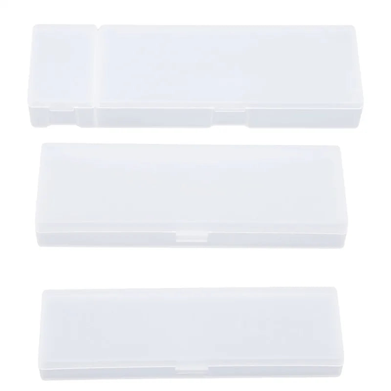 Pencil Cases School Office Simple Matte Transparent Plastic Box Frosted Pink Green White Pens Storage Stationery Supplies