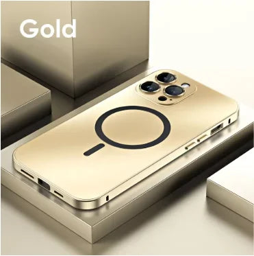 Fashion Metal Frame Phone Case For iPhone Air 13 14 15 16 17 18 Pro Max Plus Aluminum PC Back Panel  Cover For Apple 18 Promax