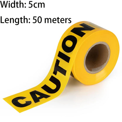 Halloween Danger Tape Yellow Red Barricade Line with Bold Caution Lettering for Horror Party Haunted House Scary Scene Decor