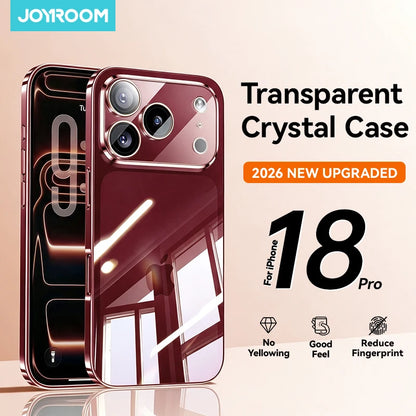 Joyroom Case For iPhone 18 Pro Max Case Crystal Transparent PC Anti-Yellow Lens Protection Cover For iPhone 17 16 15Pro Max Case