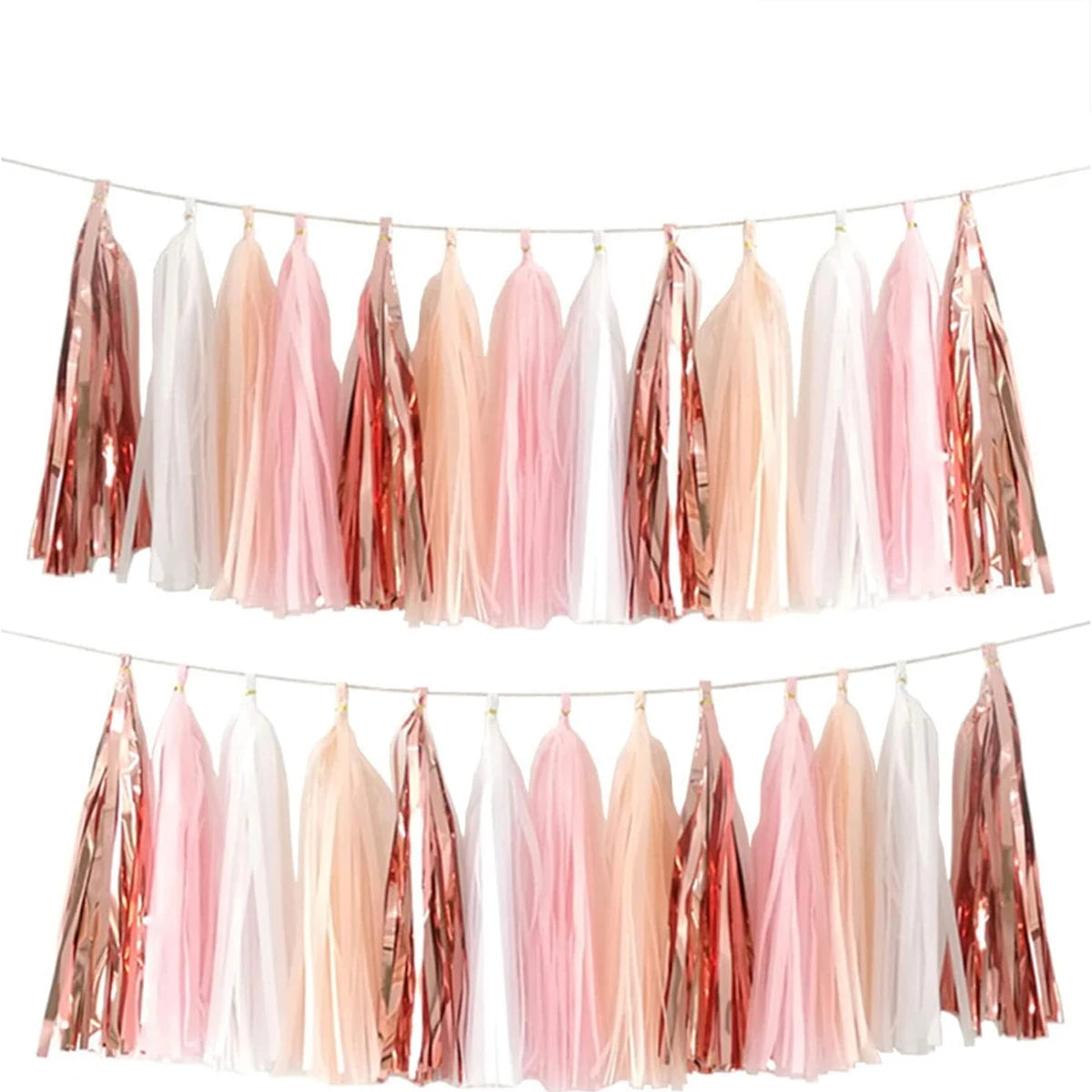 15Pcs Vibrant Tassel Garland Banners - Ideal for Birthday, Halloween, Christmas, Weddings Party Decorations and Home Decorations