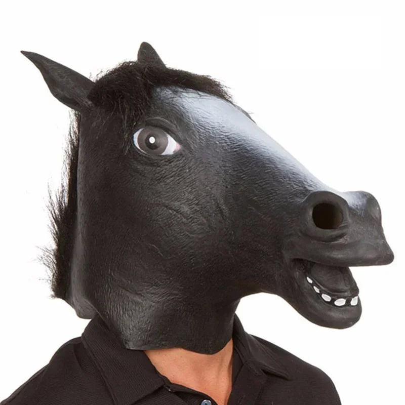 Horse Head Mask Cosplay Costume Party Funny Halloween Horse Head Mask Headgear