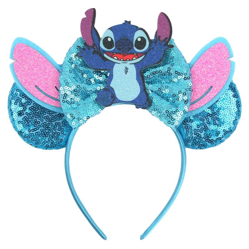 New Christmas Halloween Mouse Ears Headband Cartoon Sequin Bows Headband Birthday Party Princess Cosplay Costume For Women Adult