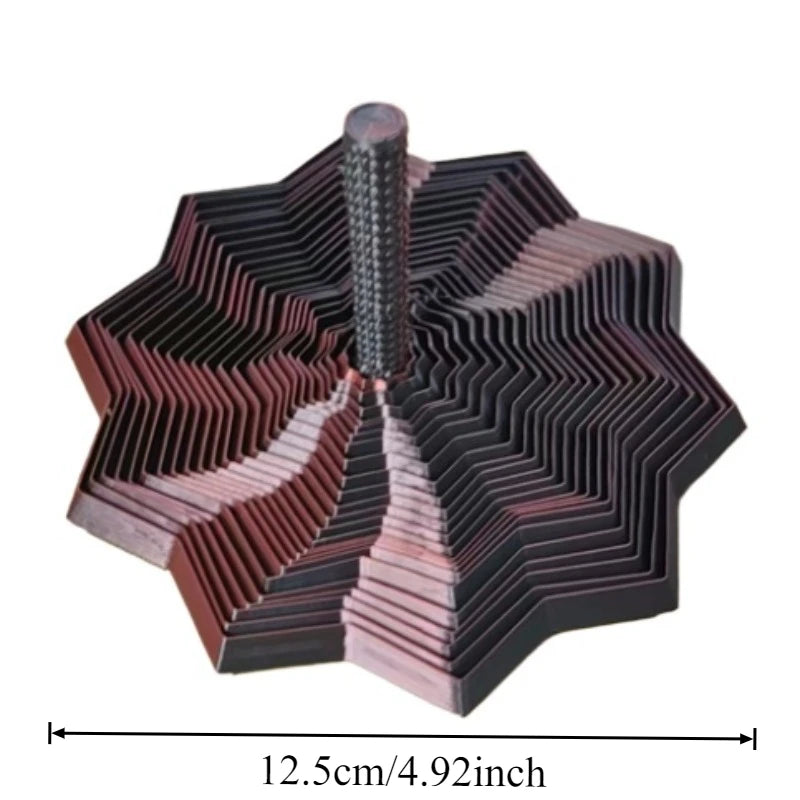3D Printed Expanded Sensory Fidget Star,Easy-Grip Handles, Whirling Spiral Hexagon Spinner for Stress (Red and Blue,4.64in)