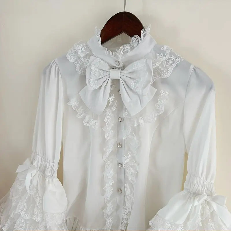 2025 New Victorian Sweet Lolita Dress Women Kawaii Cute Lace Ruffles Flower Wedding Bow Japanese Retro Elegant Princess Dresses