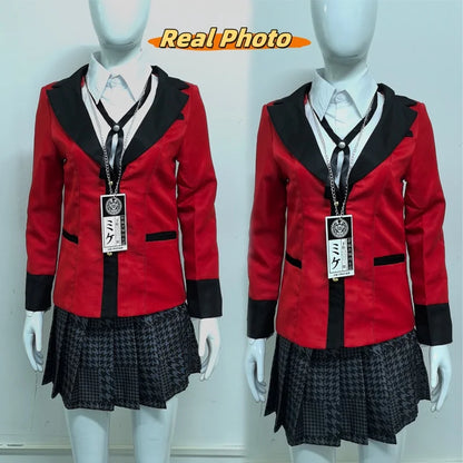 Anime Kakegurui Jabami Yumeko Cosplay Costume Halloween Sayaka Compulsive Gambler Japanese School Girls JK Uniform Halloween Cos