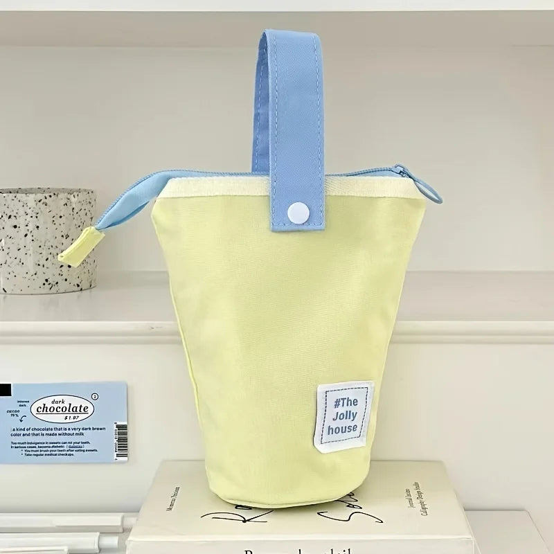 Jolly House Large Capacity Pencil Case, Zipper Fabric Desk Organizer Pen Holder for School Office Travel