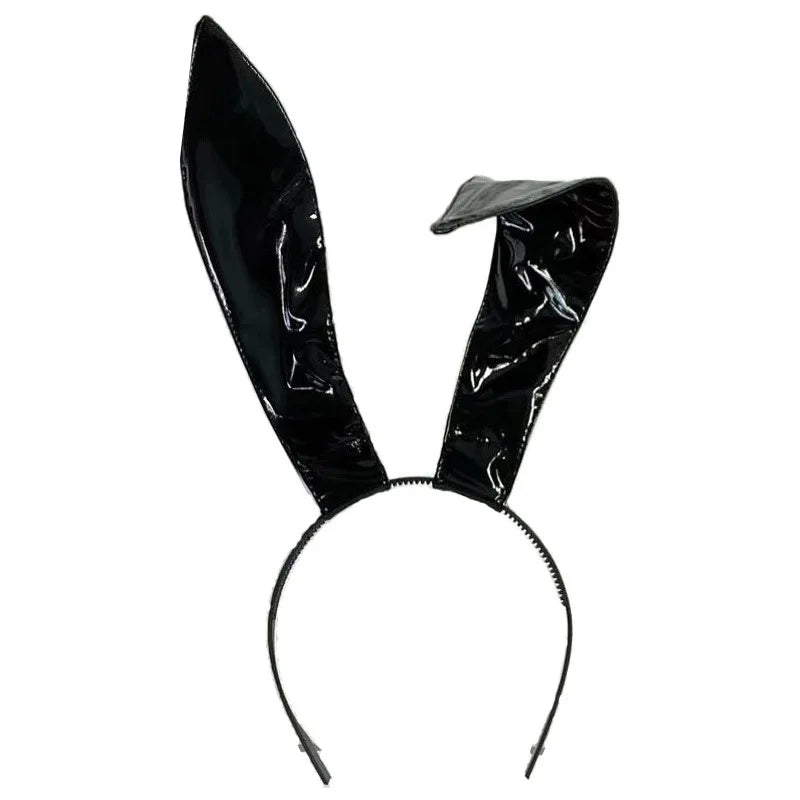 3colors Bunny Ears Headband Leather Rabbit Ear Hairband for Cosplay Halloween Party Hairstyling Accessories Christmas Photo Prop