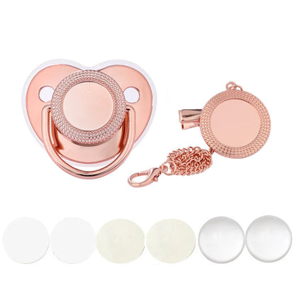 Only Blank Toddler Pacifier Set Baby Shower Gift Newborn Pacifier Clip Lid Sublimation Dummy Baby Teether Infant Nipple New Born