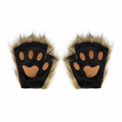 Cat Cosplay Costume Foxes Mask+Tail +Gloves Set  Halloween Costume Accessorie Wolf Therian Theme Party Dress Up Prop Accessories