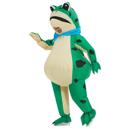 Inflatable Frog Costume Funny Full Body Blow Up Cosplay Costume Suit for Adult Halloween Party Costume for Adult Role Play