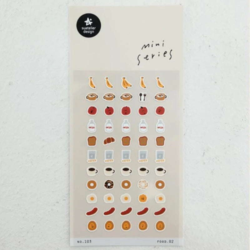 Suatelier Mini Stickers Korean Cartoon Dinosaur Animal Scrapbooking DIY Nail Sticker Junk Journal Diary Decor Craft Supplies