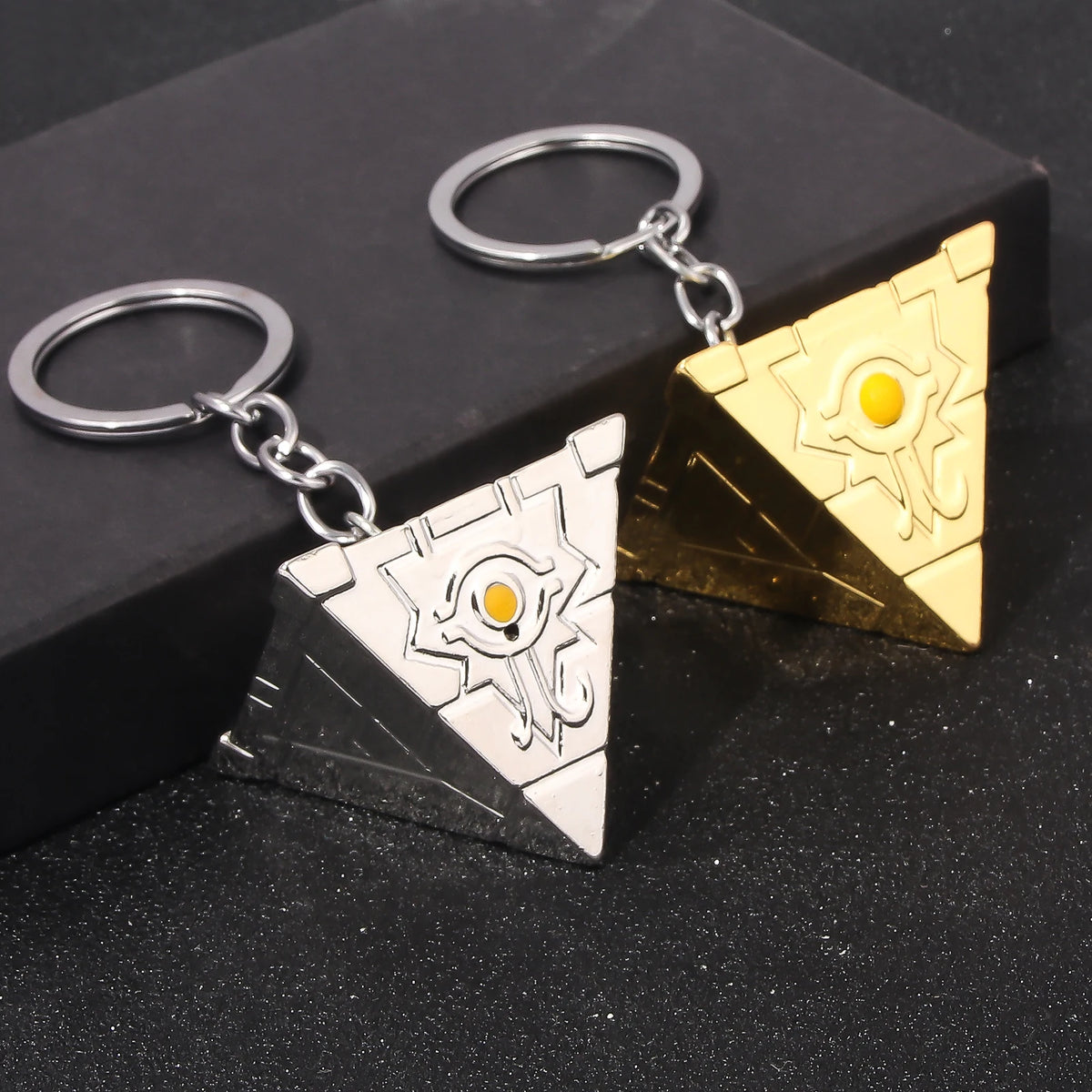 Anime Yu-Gi-Oh Keychain Yugi Muto Big Size 3D Millenium Puzzle Millennium Wheel Wisdom Pendant Keyring For Men Women Jewelry
