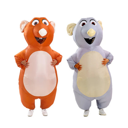 Inflatable Mouse Costume for Adult Blow up Mouse Rat Cosplay Costume Funny Halloween Party Carnival Cosplay Costume Suit