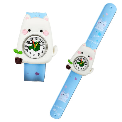 Cartoon Printed Strap Children's Watch Colorful Silicone Baby Birthday Gift Kids Study Time Toy Girls Boys Watch Clock Bracelet