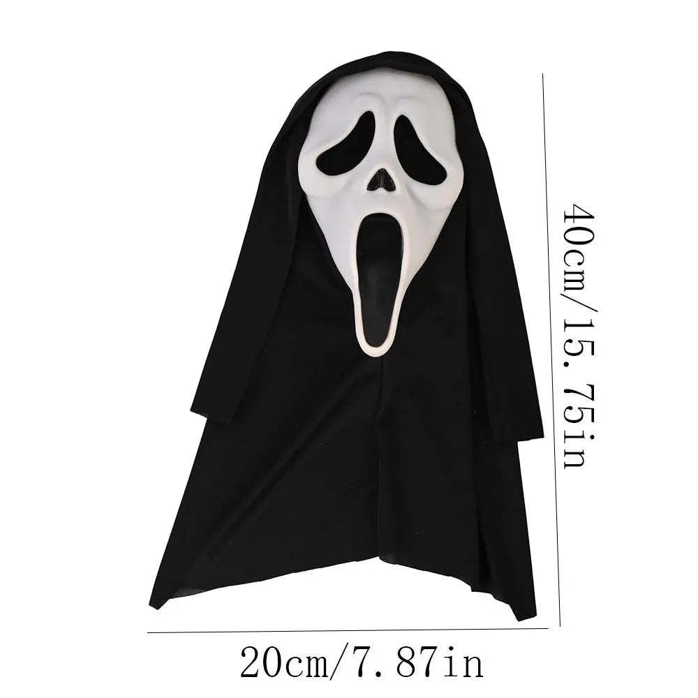 Halloween Mask Natural Latex Horror Skull Mask Party Costume Cosplay Props Horror Full Head Ghost Mask