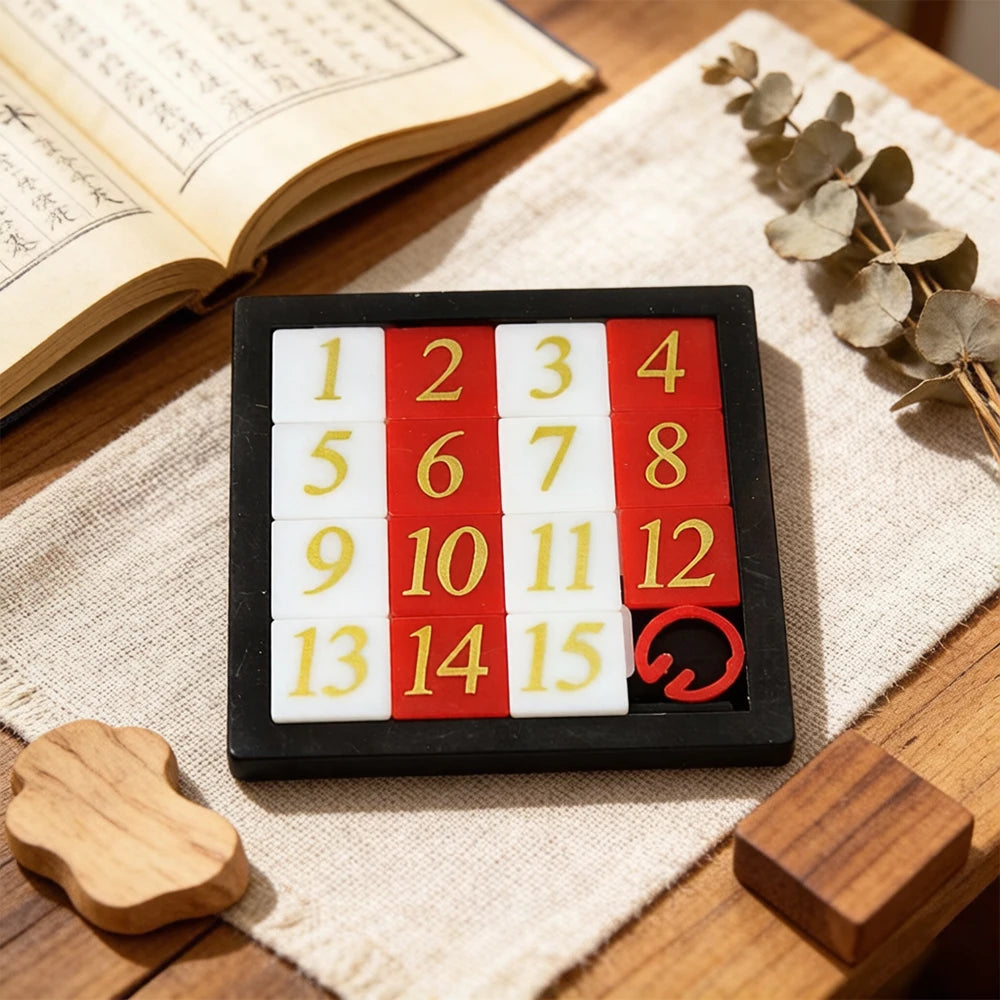 Kids Number Letter Sliding Puzzle Toy Logic Brain Teaser Training Game For Elementary Students