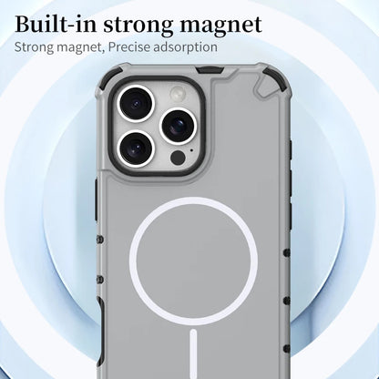 Anti-slip Bumper Armor Magnetic Magsafe Cover For iPhone 16 15 14 13 12 11 17 18 Pro Max 18Pro Military Shockproof Phone Case