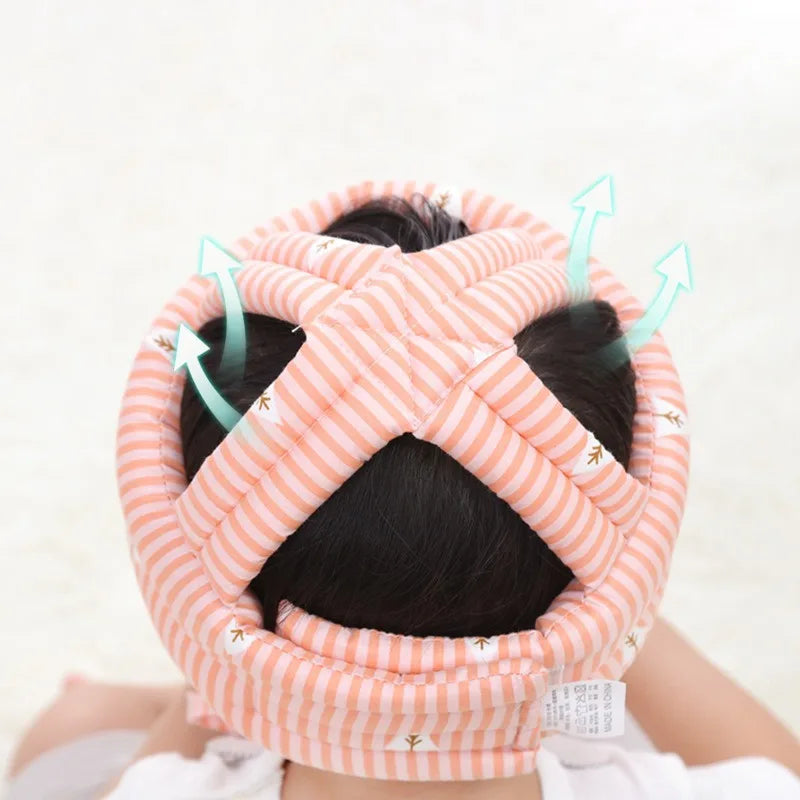 Infant Toddler Cartoon Mesh Safety Helmet Baby Kids Head Protection Hat for Walking Crawling Children Learns To Walk Bump Caps