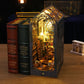 DIY Book Nook Kit Miniature Doll House With Furniture 3D Puzzle Model Building Wooden Bookshelf Bookend Toy Adults Birthday Gift