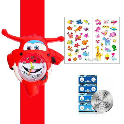 Boys Girls Watches Baby Kindergarten Party Gift Children Study time Toy Wristwatches Slap Bracelet Clock Cartoon Kids Watches