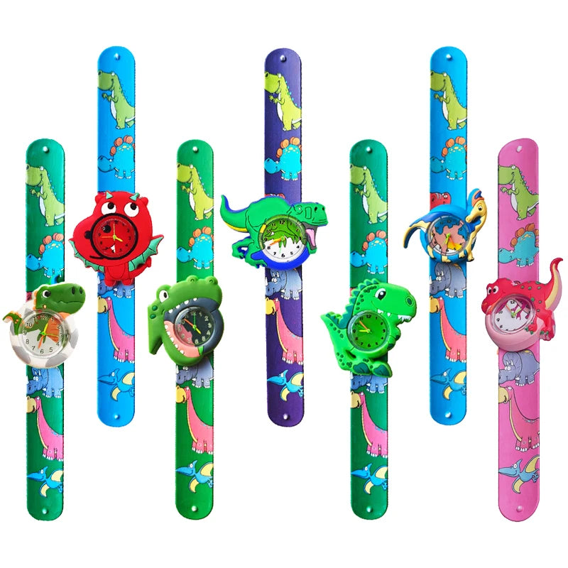 Cartoon Printed Strap Children's Watch Colorful Silicone Baby Birthday Gift Kids Study Time Toy Girls Boys Watch Clock Bracelet