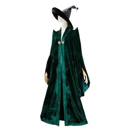 School of Witchcraft and Wizardry Costume Professor Mileva McGonagall Hogwarts College Presidentis Robe Halloween Costume
