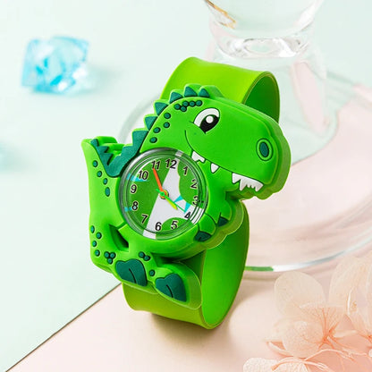 Cartoon Children Watches Baby Study Look The Time Toy Bracelet Kids Slap Watch for Boys Girls Birthday and Christmas Gift Clock