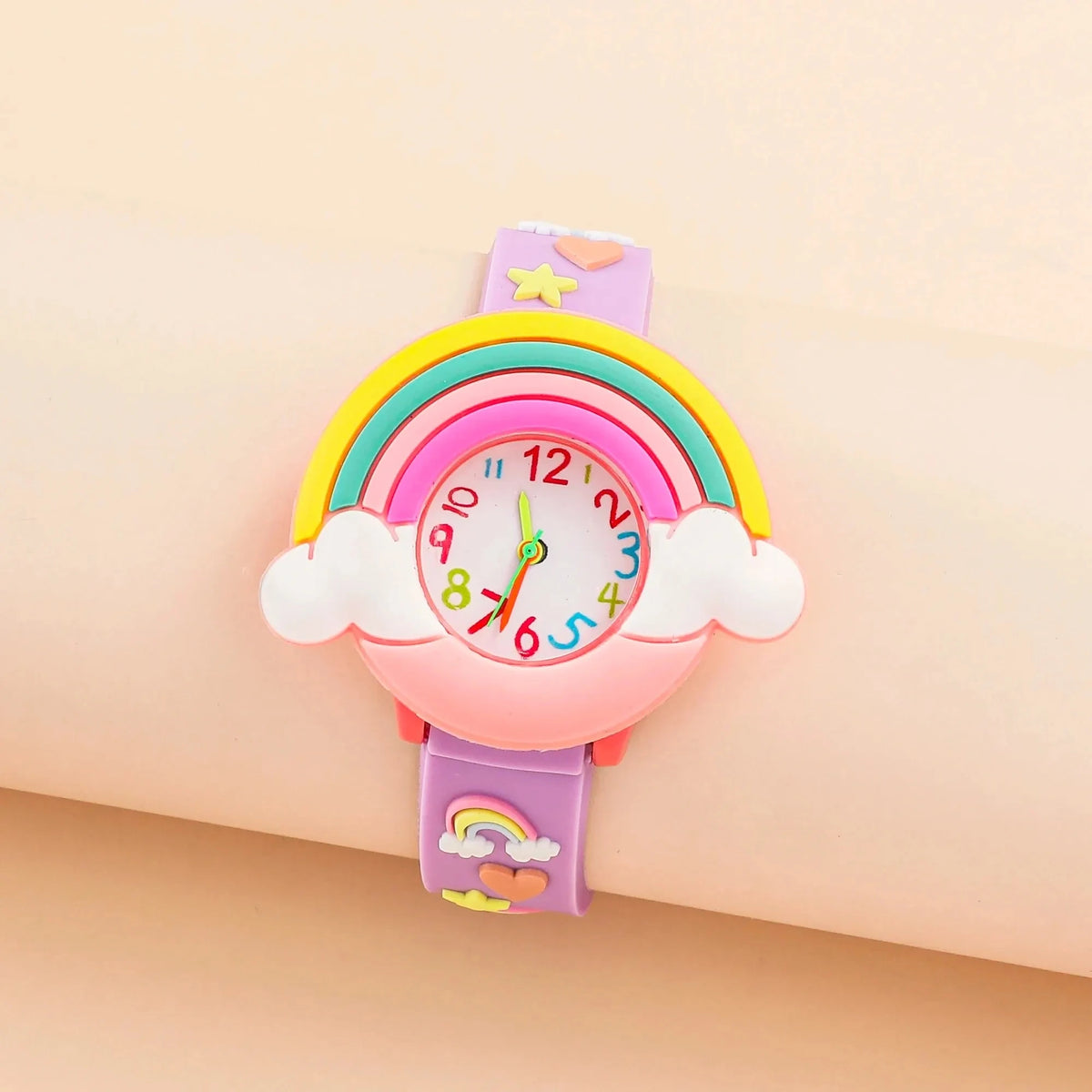New Rainbow Cloud Printed Silicone Band Children's Watch Girl Cute Cartoon Quartz Watch Kids Watches Boys Girl Watche