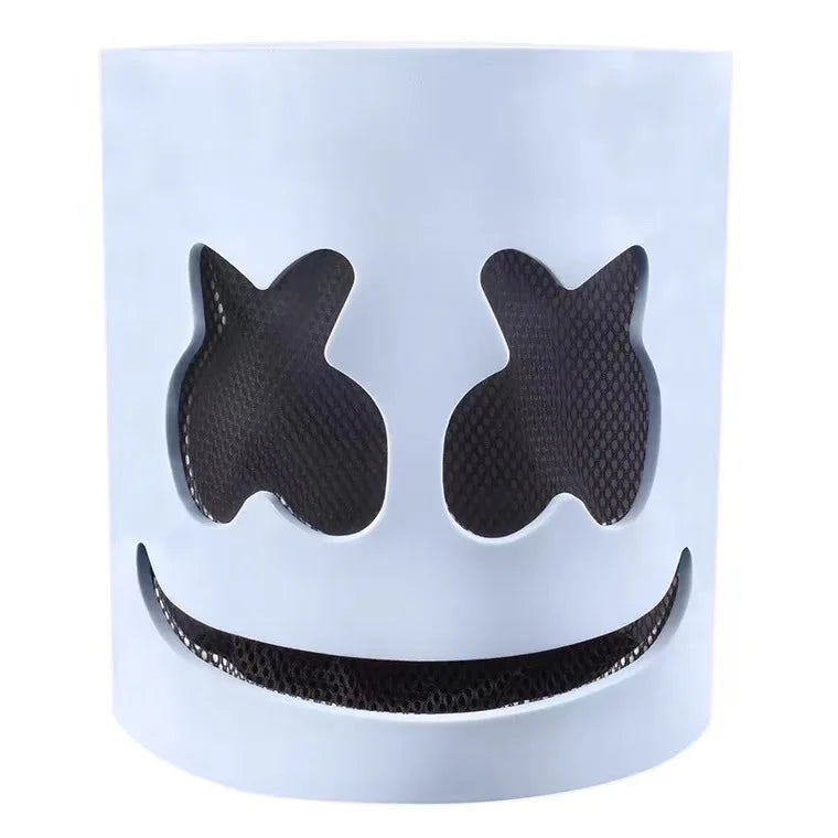 Halloween LED DJ Mask Lifelike Marshmello Mask Breathable Helmet Mask Durable Carnival Festival Halloween Party Props Cosplay