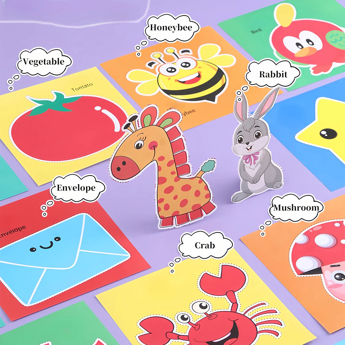 96-Piece Children's Scissors Skill Activity Set - Includes Paper-Cutting Tools, Safe Children's Scissors, Suitable for Origami, Fine Motor Training, Animal Patterns, Fruit Themes, and Transportation Designs Improve Hand-Eye C