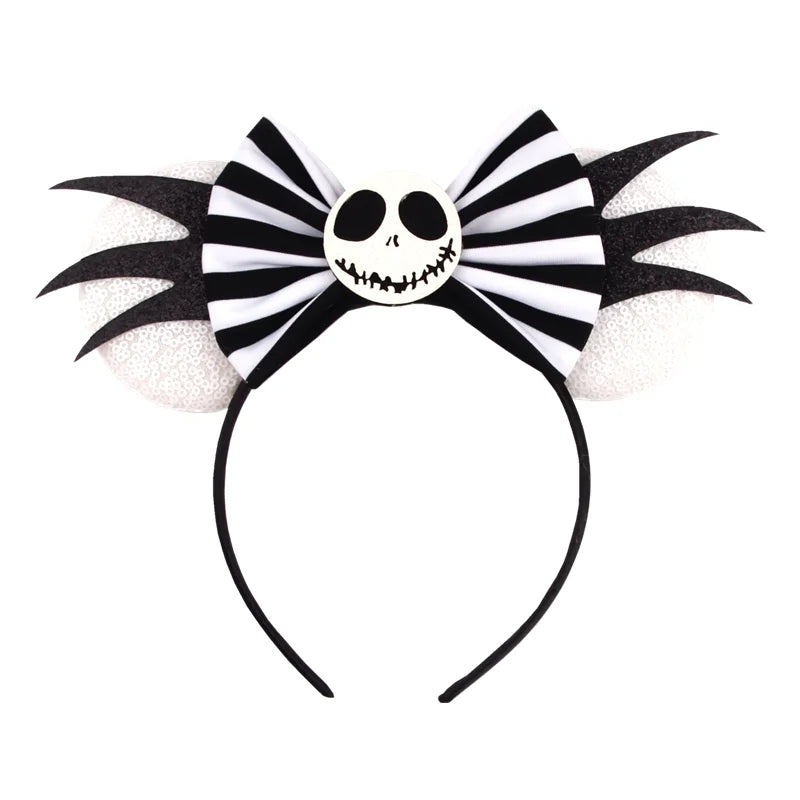 2024 Halloween Mouse Ears Headband Sequins Bow Hairband For Women Featival Party DIY Hair Accessories Boutique