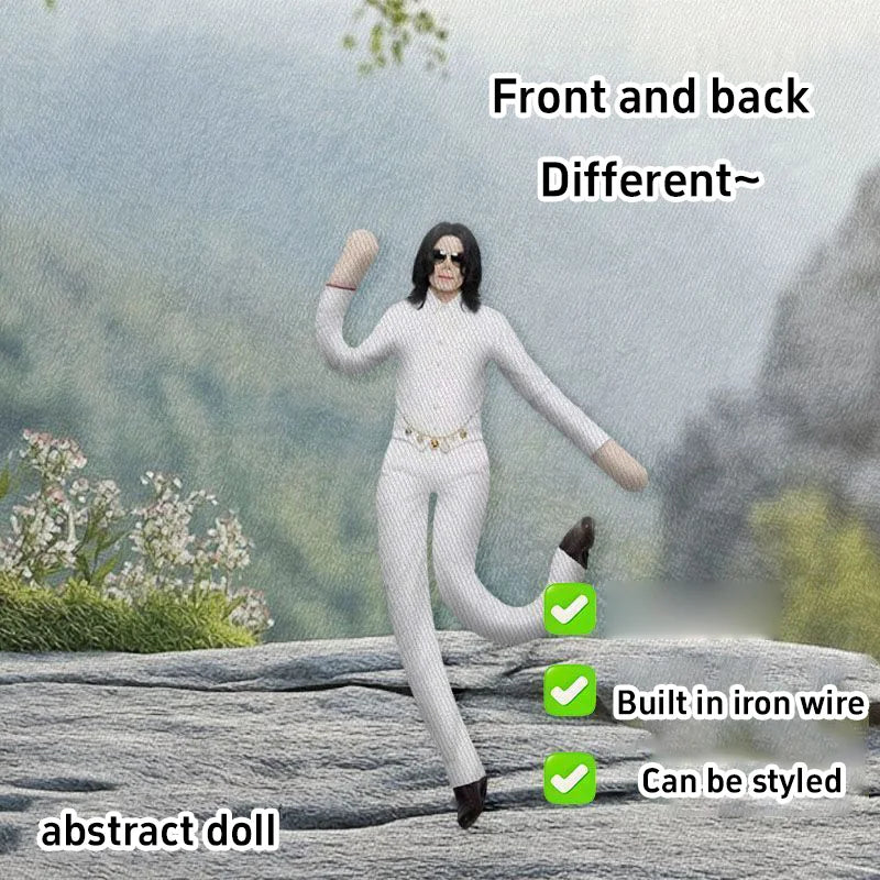 Michael Jackson Plush Doll With Wire Frame Poseable Figure Movable Joints Abstract Toy Fan Collectible Gift Home Decor