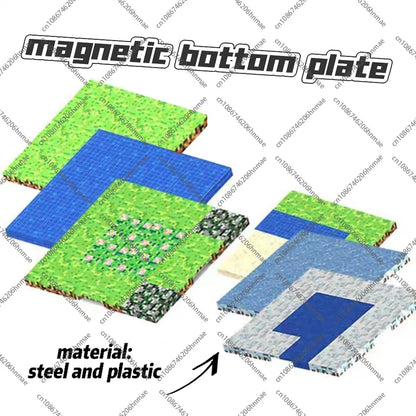 Magnetic Base Plate Variety Baseplates Match Mine World Magnetic Building Blocks Toys for Boys and Girls 3+ DIY Children Toy