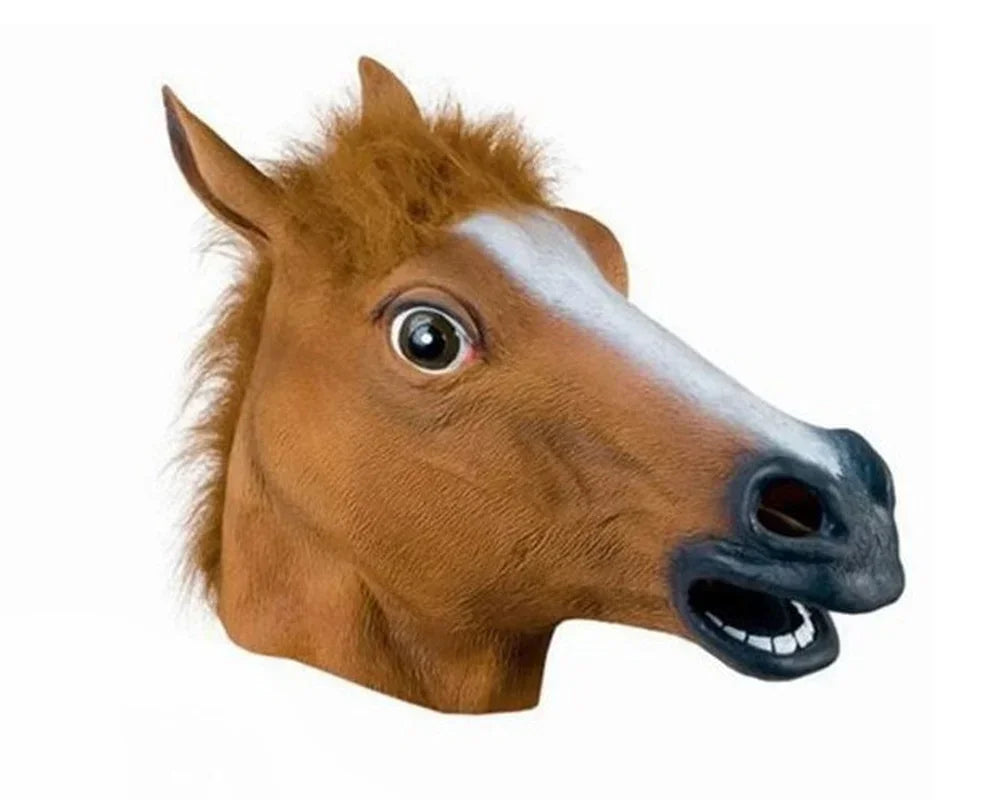 Horse Head Mask Cosplay Costume Party Funny Halloween Horse Head Mask Headgear