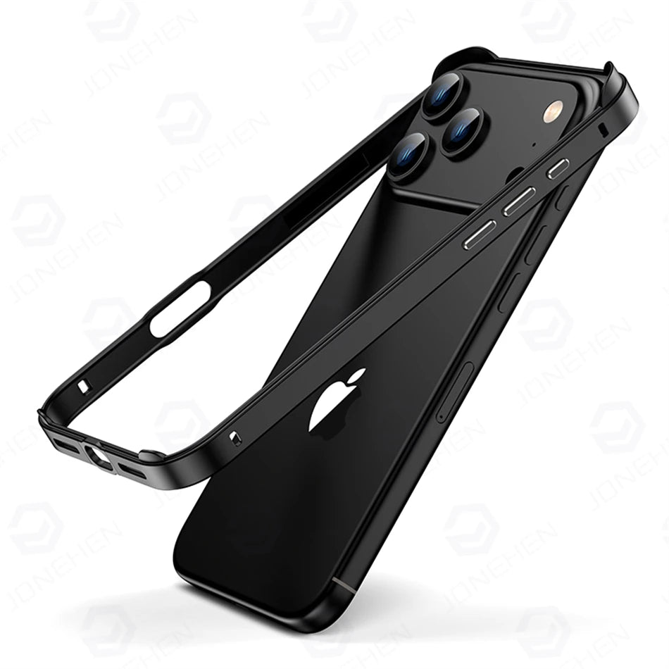 Light Hybrid Silicone Frame Aluminum Metal Case For iPhone 18 17 16 15 14 13 Pro Max Air Better Heat Bumper Alloy Accessories