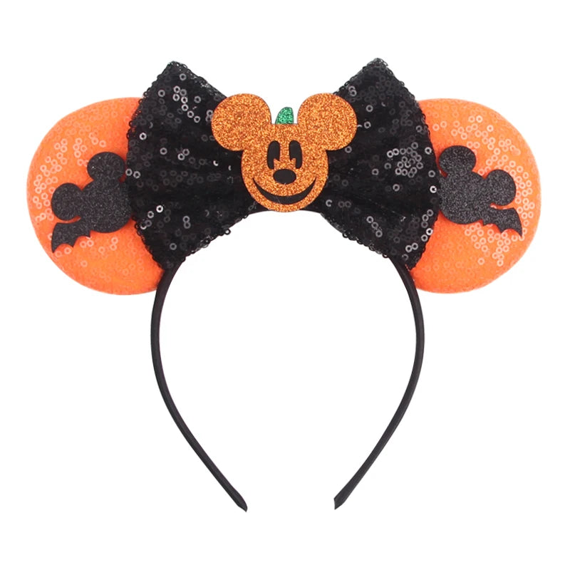 2024 Halloween Mouse Ears Headband Sequins Bow Hairband For Women Featival Party DIY Hair Accessories Boutique