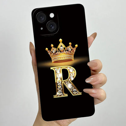 For Apple iPhone 15 Plus Case iPhone15 Pro Crown Letter Cover Soft Liquid Phone Case For iPhone 15 Pro Max iPhone15 Fundas Coque