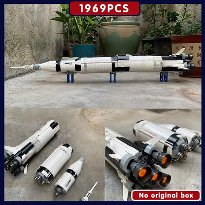 In Stock Apollo Saturn V Building Blocks Space Rocket Building Blocks Children's Toys Decoration Birthday Christmas Gifts