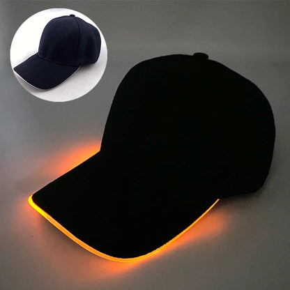Halloween Adult Hat Led Optical Fibre Cap Baseball Cap NightClub Concert Masquerade Outdoor Fun Event Supplies Rap Summer Hat