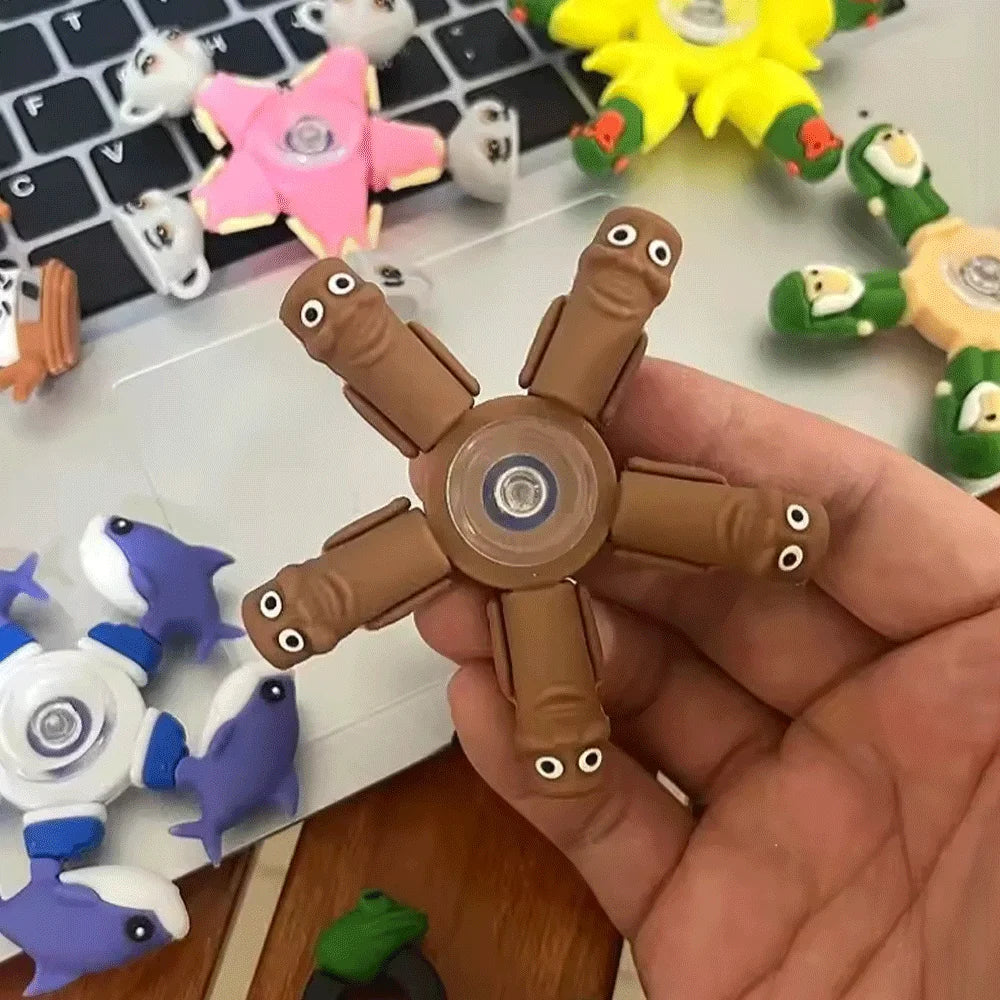 Italian Brainrot Tung Deformed Fidget Spinner Chain Toy Antistress Hand Spinner Vent Toy Adult Stress Relief Fidget Sensory Gyro