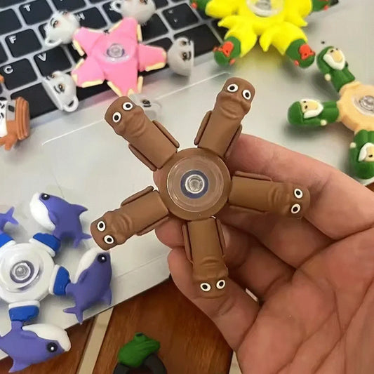 Italian Brainrot Tung Deformed Fidget Spinner Chain Toy Antistress Hand Spinner Vent Toy Adult Stress Relief Fidget Sensory Gyro