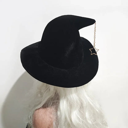 1Pieces New Star Pendant Witch Hat Witch Hat Witch Hat Makeup Stage Halloween Christmas Party Dress Up Party Performance