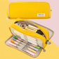 Pencil Case Large Space Storage 3 Compartment Pouch Double Side Opened Student Stationery Desk Organizer School Supplies
