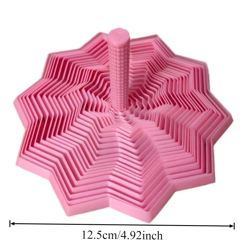 3D Printed Expanded Sensory Fidget Star,Easy-Grip Handles, Whirling Spiral Hexagon Spinner for Stress (Red and Blue,4.64in)