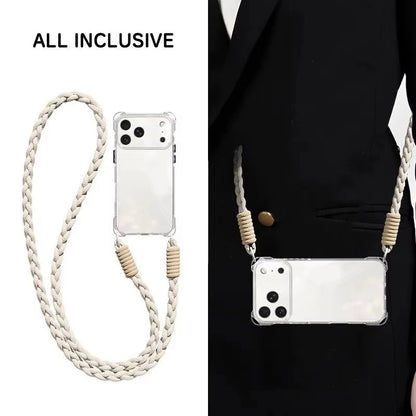 Crossbody Phone Case with Lanyard For iPhone 17Air 16 Pro Max 15 14 18 Pro Max  чехол на айфо Necklace Strap Cord Soft Cover