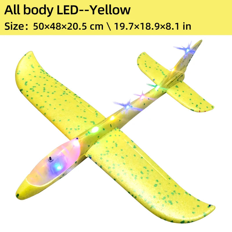 50/33CM Big Flash Glider Foam Plane Hand Throw Light Inertial LED AirPlane Outdoor Launch Fun of Kids Toys for Children Boy Gift