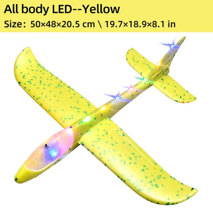 50/33CM Big Flash Glider Foam Plane Hand Throw Light Inertial LED AirPlane Outdoor Launch Fun of Kids Toys for Children Boy Gift